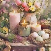 Herb-Infused Ostara Candles